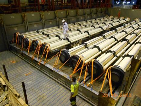 Exertise et contrôle d'un chargement de risers Cameron à Sète