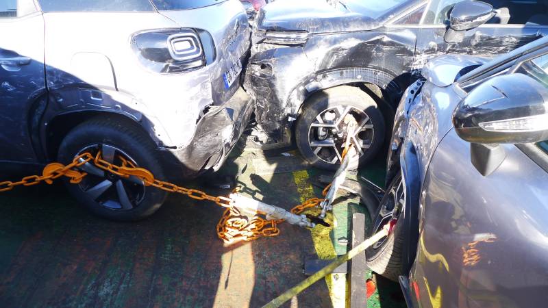 Expertise sur des véhicules suite à un mauvais arrimage à Fos-sur-Mer